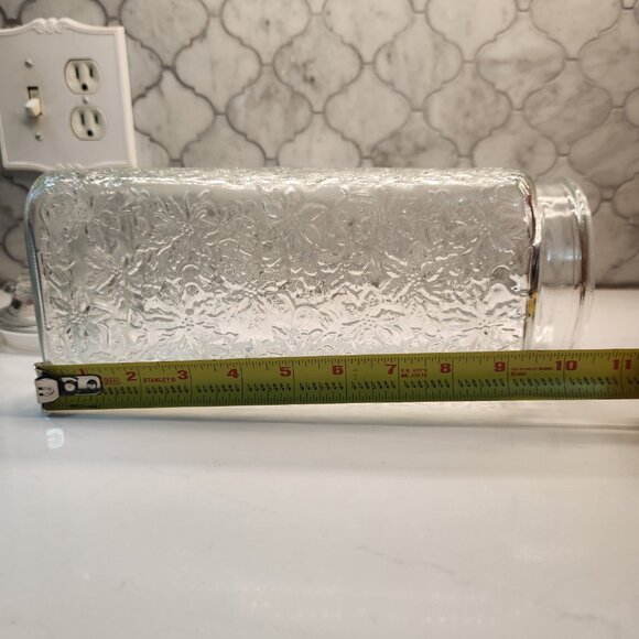 Princess House Fantasia Large Canister & Lid #530 Poinsettia Canister Jar Vtg - Picture 6 of 7